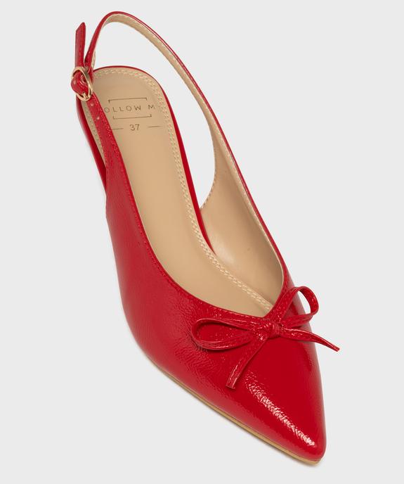 Escarpins vernis kitten heels à bout pointu et talon ouvert femme vue5 - FOLLOW ME - GEMO