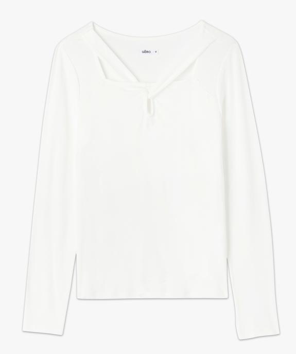 Tee-shirt à manches longues avec col fantaisie femme vue4 - GEMO 4G FEMME - GEMO