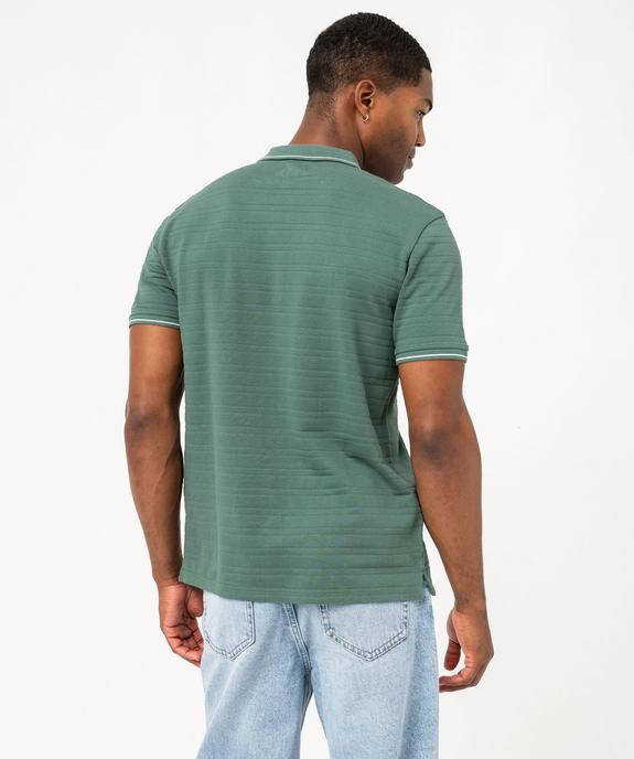 Polo à manches courtes effet rayé homme vue3 - GEMO 4G HOMME - GEMO