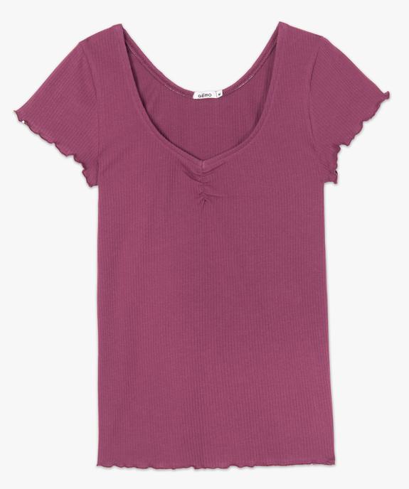 Tee-shirt femme en maille côtelée avec manches ultra courtes vue4 - GEMO(FEMME PAP) - GEMO