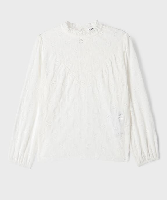Blouse brodée à manches longues fille vue1 - GEMO 4G FILLE - GEMO