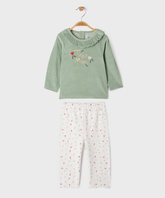 Pyjama en velours 2 pièces imprimé cœurs bébé fille vue7 - GEMO 4G BEBE - GEMO