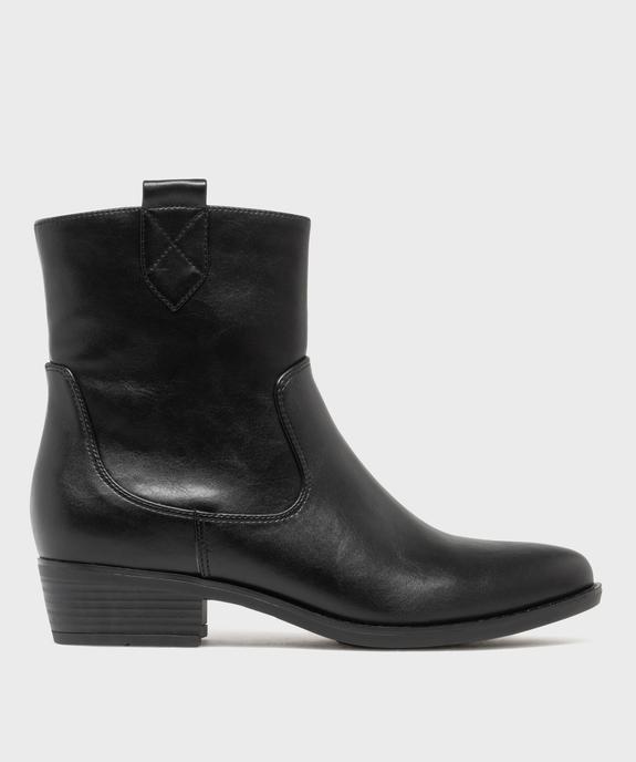 Boots santiags unies à zip femme - Follow Me vue1 - FOLLOW ME - GEMO