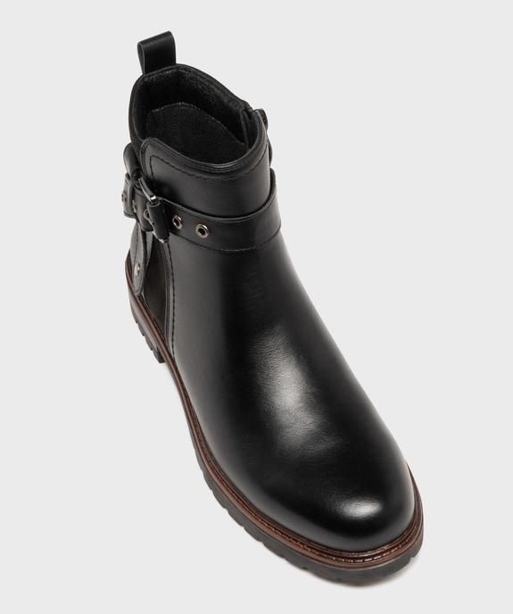 Boots femme à zip et détails suédés avec bride fantaisie  vue12 - GEMO (CASUAL) - GEMO