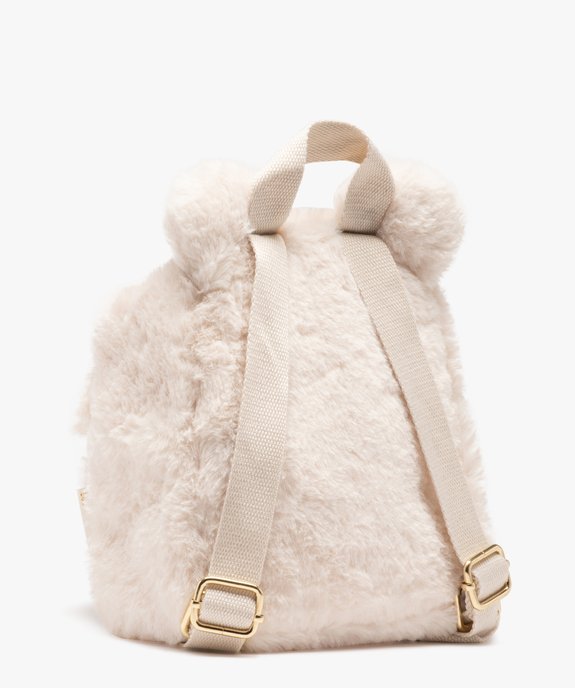 Sac à dos en fourrure imitation avec oreilles en relief fille - LuluCastagnette vue3 - LULUCASTAGNETTE - GEMO