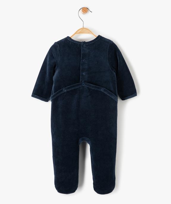 Pyjama bébé en velours avec message sur le buste vue4 - PREMIER PRIX BY GEMO - GEMO