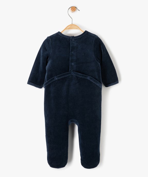 Pyjama bébé en velours avec message sur le buste vue4 - 1E PRIX BY GEMO - GEMO
