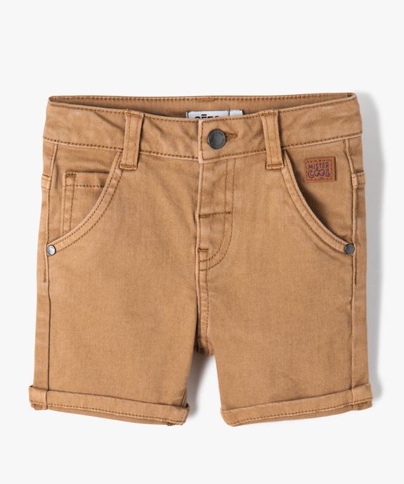 Short slim uni en toile extensible bébé garçon vue1 - GEMO(BEBE DEBT) - GEMO