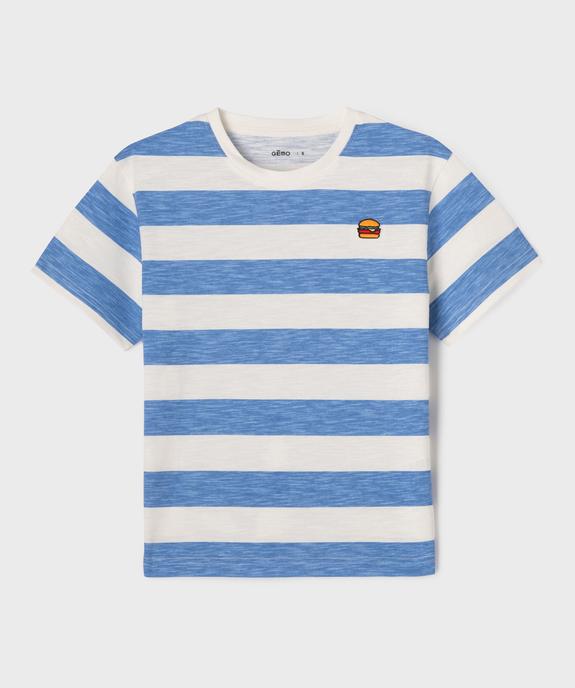 Tee-shirt manches courtes à larges rayures garçon vue5 - GEMO (ENFANT) - GEMO