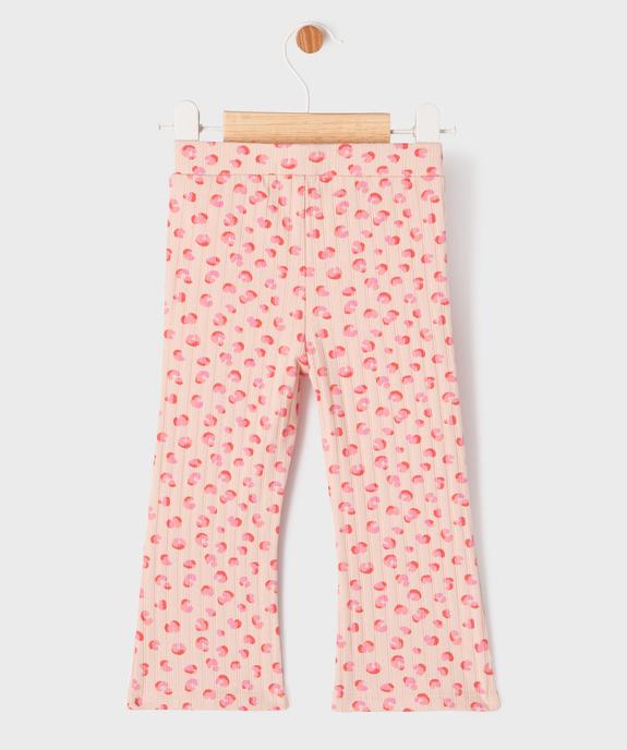 Pantalon flare en maille côtelée bébé fille vue3 - GEMO 4G BEBE - GEMO
