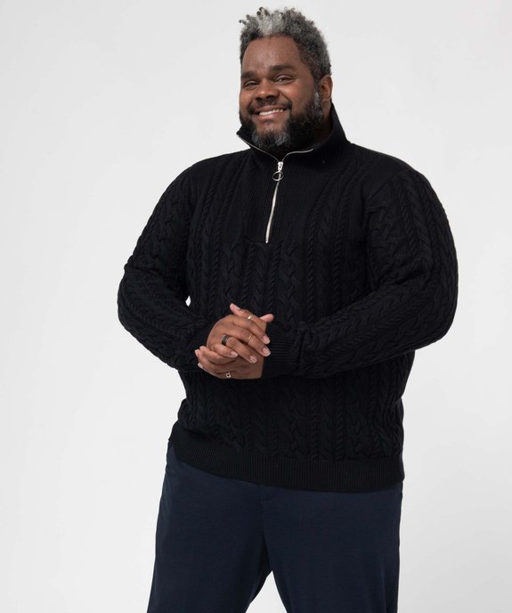 Pull homme grande taille avec torsades et pull camionneur vue2 - GEMO (G TAILLE) - GEMO