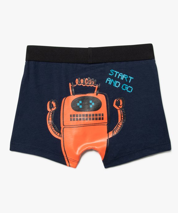 Boxers en coton stretch avec motifs robots (lot de 2) garçon vue4 - GEMO 4G GARCON - GEMO