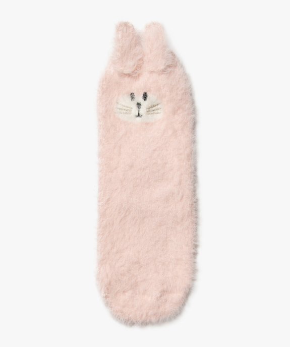 Chaussettes duveteuses avec motif lapin en relief fille vue1 - GEMO (ENFANT) - GEMO