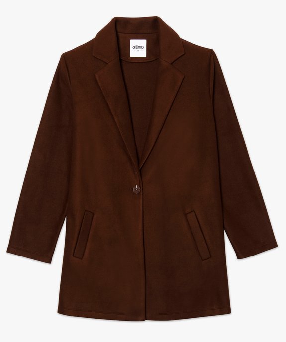 Manteau court femme en matière extensible et grand col vue4 - GEMO(FEMME PAP) - GEMO