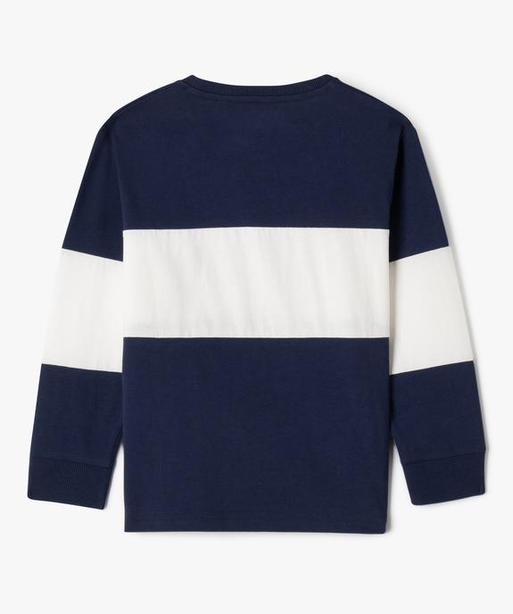 Tee-shirt manches longues bicolore garçon - LuluCastagnette vue4 - LULU CASTAGNETTE GEMO FOR GOOD - GEMO