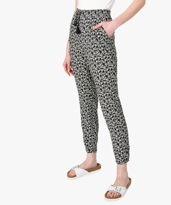 Pantalon femme en matière fluide imprimée vue1 - GEMO(FEMME PAP) - GEMO