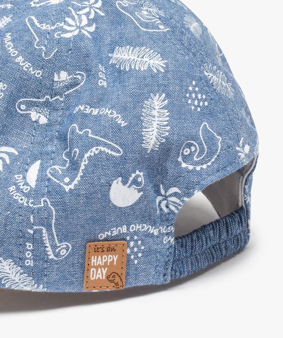 Casquette bébé garçon en jean imprimé de motifs dinosaures vue2 - GEMO(BEBE DEBT) - GEMO