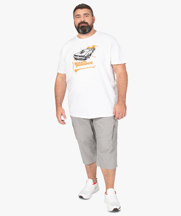 Pantacourt homme grande taille en toile unie avec larges poches vue5 - GEMO (G TAILLE) - GEMO