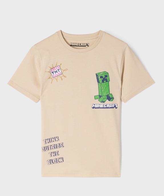 Tee-shirt manches courtes imprimé garçon - Minecraft vue1 - MINECRAFT - GEMO