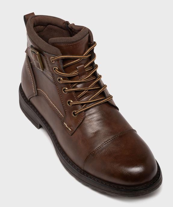 Boots mid-cut à semelle crantée, lacets et zip homme vue5 - MARIO BALDANO - GEMO