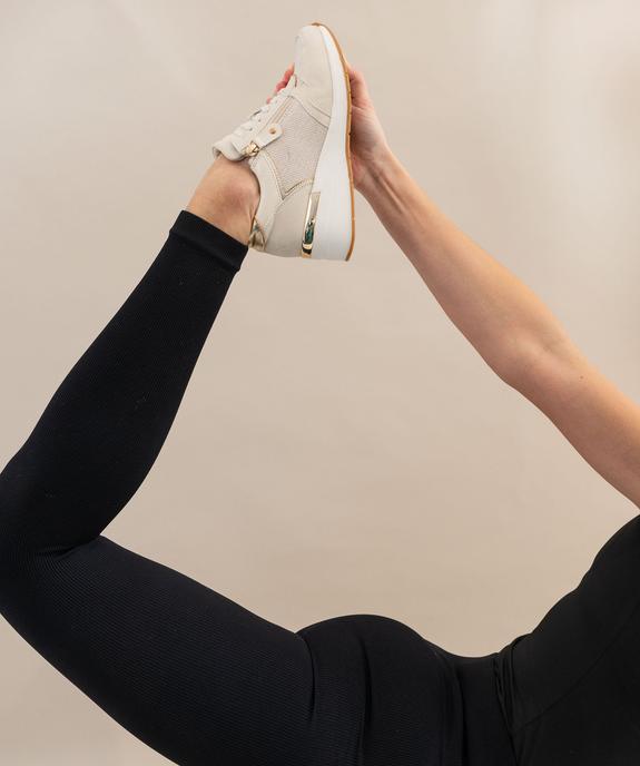 Jogger confort avec semelle compensée et touches pailletées femme vue1 - VALENTINA BALDA - GEMO
