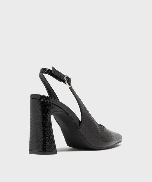 Escarpins sling-back à bout pointu et talon haut femme - Follow Me vue4 - FOLLOW ME - GEMO