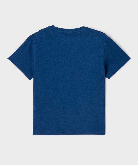 Tee-shirt manches courtes en jersey de coton flammé imprimé estival garçon vue3 - GEMO 4G GARCON - GEMO