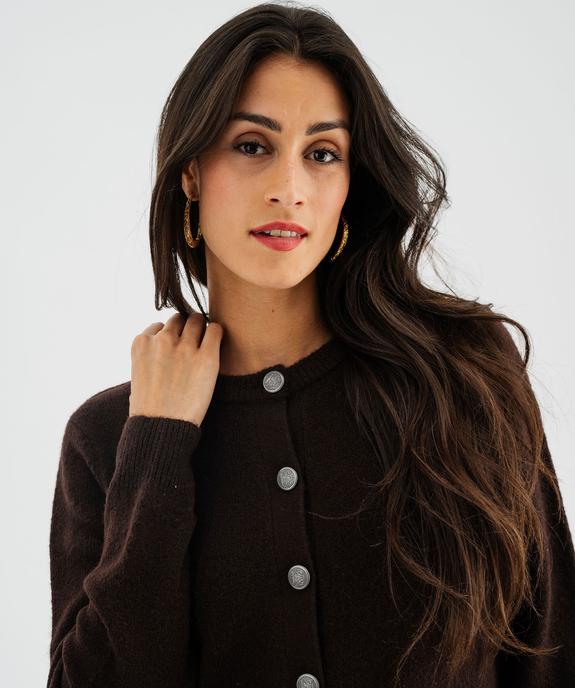 Gilet en laine douillette à gros boutons femme vue2 - GEMO(FEMME PAP) - GEMO