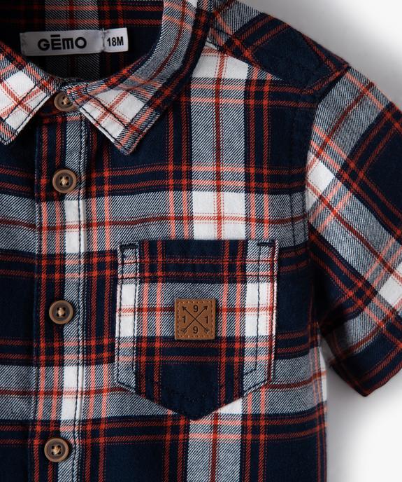 Chemise bébé garçon à manches courtes à carreaux vue2 - GEMO(BEBE DEBT) - GEMO