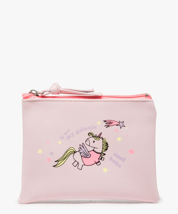 Pochette femme avec motif licorne et fermeture zippée vue1 - GEMO (ACCESS) - GEMO