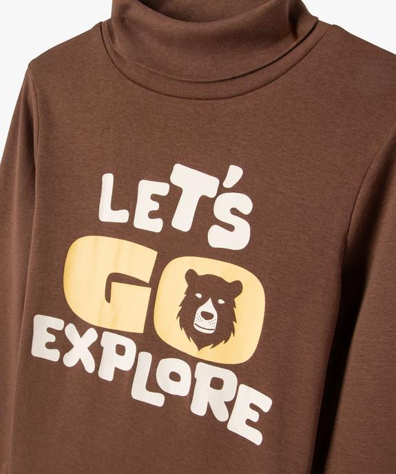 Tee-shirt col roulé imprimé garçon vue4 - GEMO 4G GARCON - GEMO