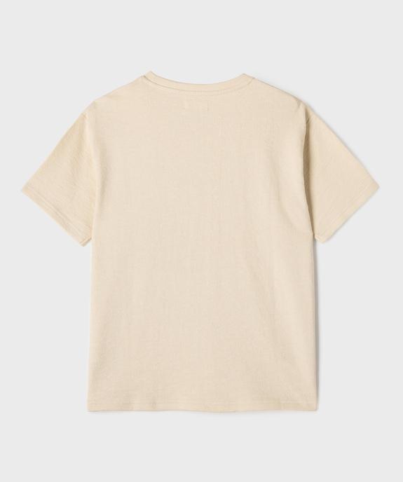 Tee-shirt manches courtes oversize en coton texturé garçon vue4 - GEMO 4G GARCON - GEMO