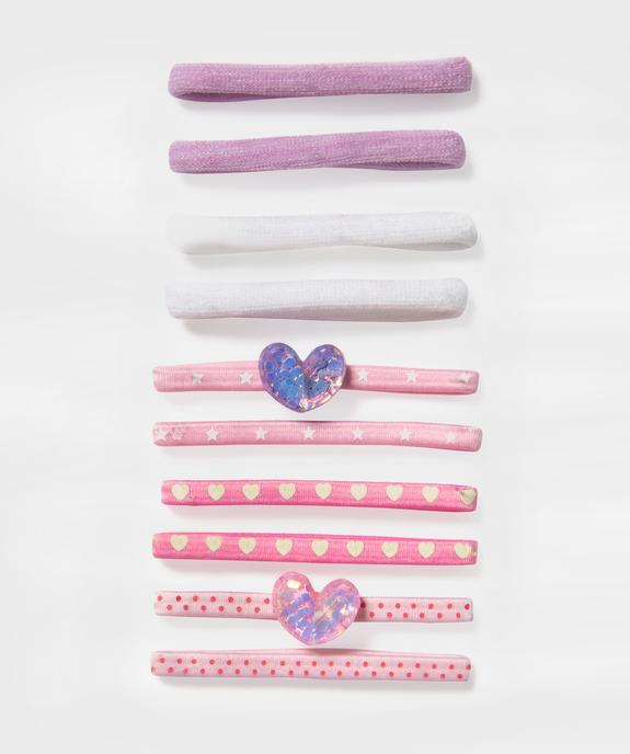 Elastiques cheveux fille motifs coeurs (lot de 10) vue1 - GEMO (ACCESS) - GEMO