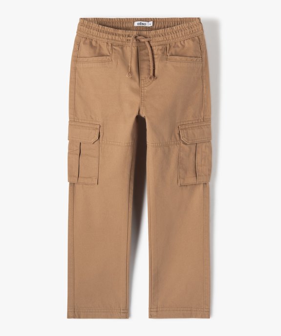 Pantalon garçon cargo à taille élastiquée vue2 - GEMO (ENFANT) - GEMO