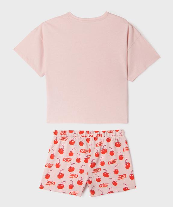 Pyjashort à motifs Cherry Coke fille - Coca Cola vue2 - COCA COLA - GEMO