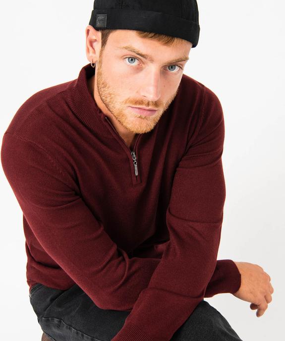 Pull col camionneur zippé en fine maille homme vue1 - GEMO (HOMME) - GEMO