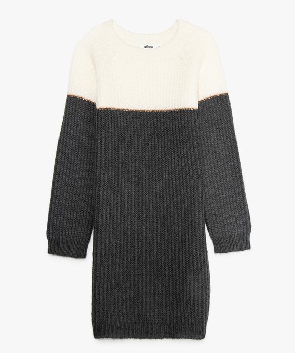 Robe fille bicolore en maille à manches longues vue1 - GEMO (ENFANT) - GEMO