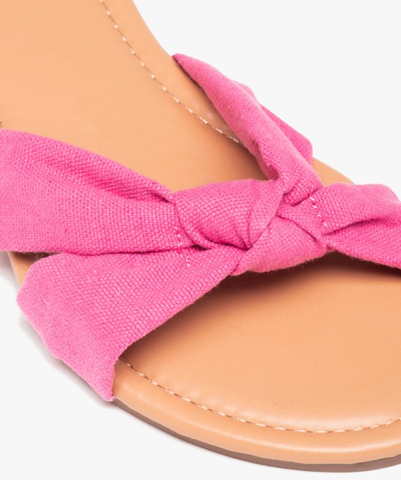 Mules femme à talon plat et dessus en toile drapée vue6 - GEMO (CASUAL) - GEMO