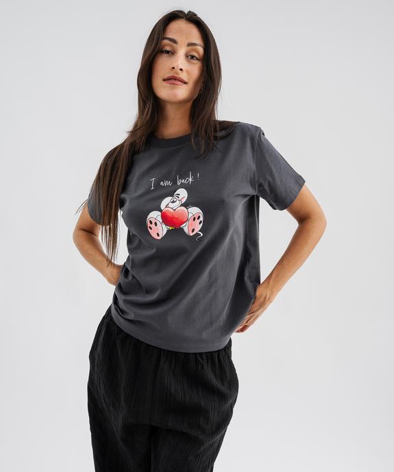 Tee-shirt manches courtes avec motif poitrine femme - Diddl vue3 - DIDDL - GEMO