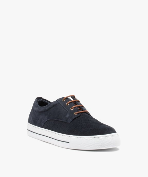 Baskets homme en cuir à semelle contrastante - Tanéo vue2 - TANEO - GEMO