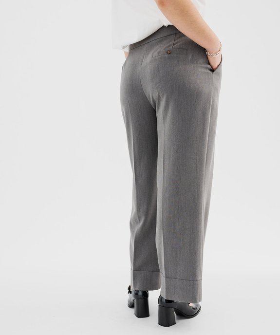 Pantalon de tailleur large chiné à revers femme grande taille vue3 - GEMO (G TAILLE) - GEMO