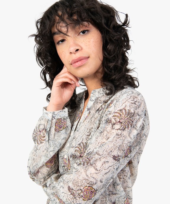 Blouse femme imprimée en voile vue2 - GEMO(FEMME PAP) - GEMO