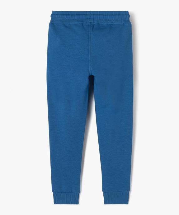 Pantalon de jogging en molleton uni garçon vue3 - GEMO (ENFANT) - GEMO