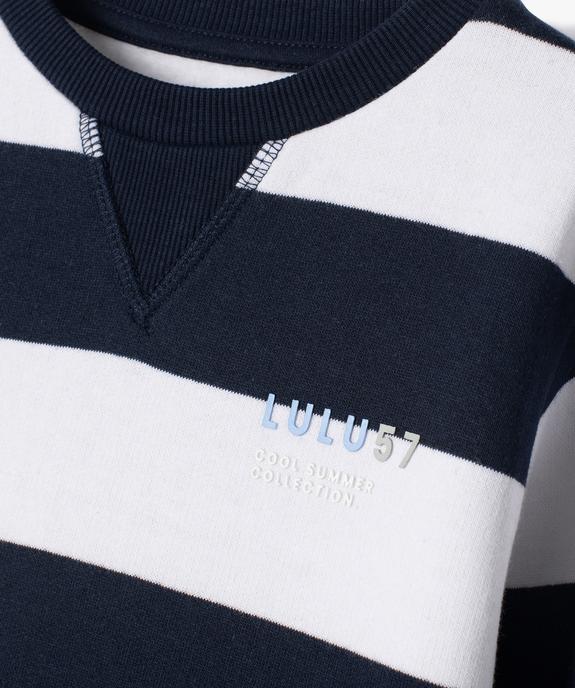 Sweat à rayures garçon - LuluCastagnette vue3 - LULUCASTAGNETTE - GEMO