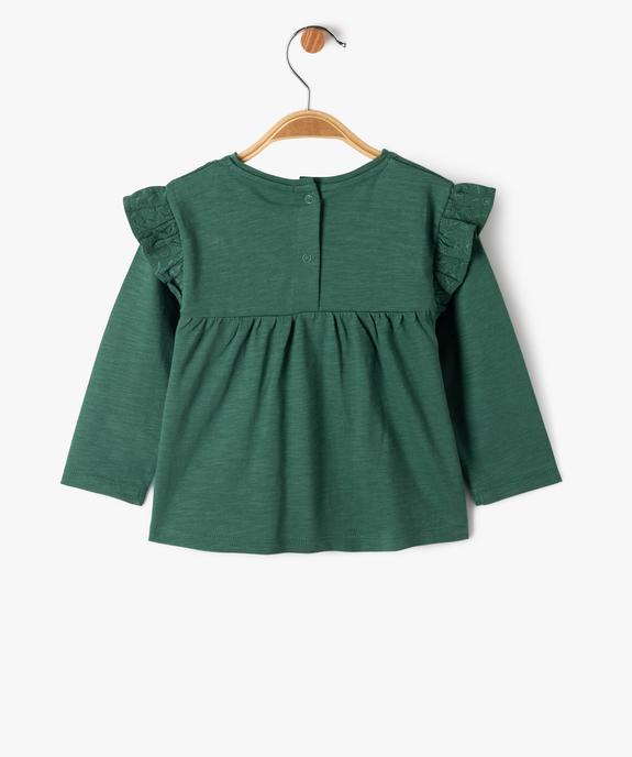 Tee-shirt manches longues avec volants aux épaules bébé fille vue3 - GEMO(BEBE DEBT) - GEMO