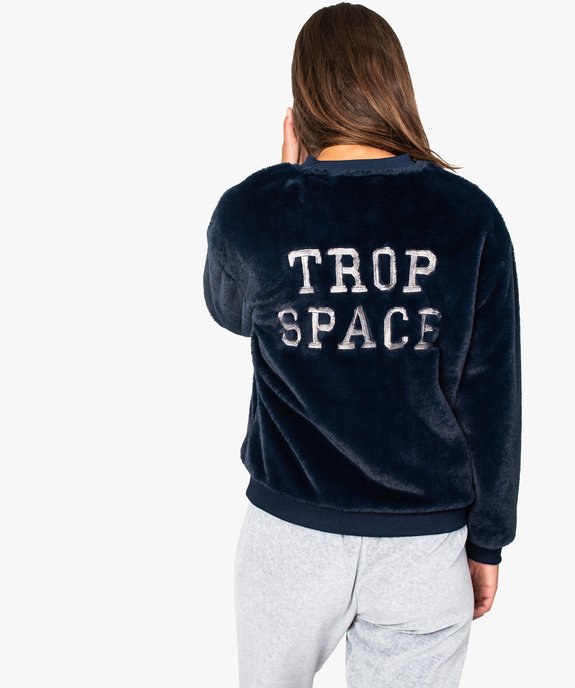 Veste homewear femme forme teddy zippé ultra-douce vue3 - GEMO(HOMWR FEM) - GEMO