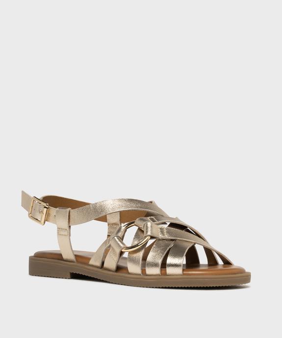 Sandales plates à brides métallisées femme - Follow Me vue2 - FOLLOW ME - GEMO