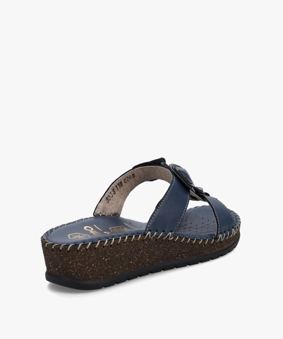 Mules femme confort dessus cuir détails brillants vue4 - GEMO (CONFORT) - GEMO