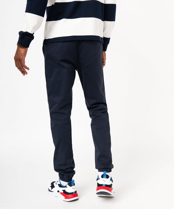 Pantalon jogger en toile de coton stretch homme vue3 - GEMO 4G HOMME - GEMO