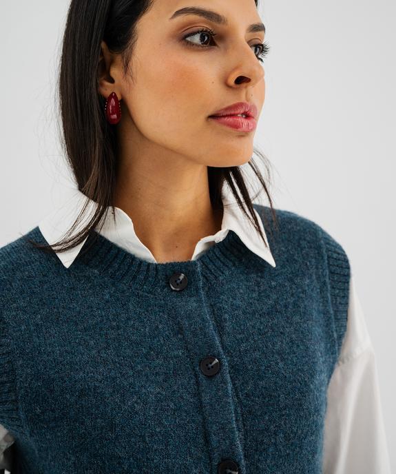 Gilet sans manches en maille chaude et extensible femme vue2 - GEMO(FEMME PAP) - GEMO
